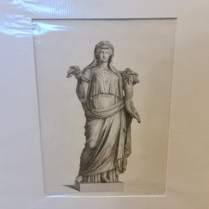 Rare Copper Etching Of Greek Goddess Demeter By Jean Jaques Avril Antique Georgian Circa 1818