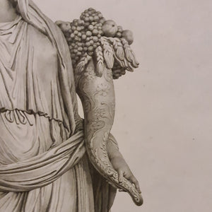 Rare Copper Etching Of Greek Goddess Demeter By Jean Jaques Avril Antique Georgian Circa 1818