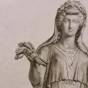 Rare Copper Etching Of Greek Goddess Demeter By Jean Jaques Avril Antique Georgian Circa 1818