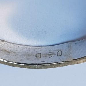 18k White Gold And Diamond Gallery Ring Size UK R Vintage Circa 2000