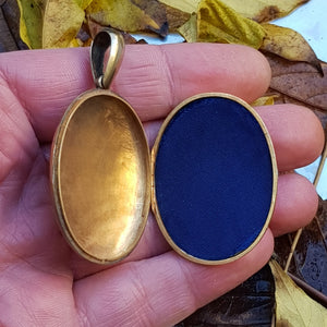 15k Gold Keepsake Locket With Opal cabochon And Old Cut Diamond Cross Mount Antique Gothic Victorian Circa 1870