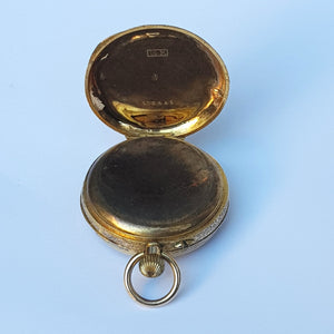 Swiss 14k Gold Cased Ladies Floral Detailed Top Winding Fob Watch Antique Victorian Circa 1890's