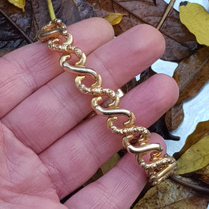 10k Rolled Yellow Gold Locket Bracelet With Concertina Shank Antique American Circa 1920's