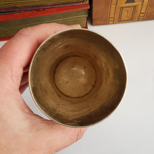 Rare Hong Kong Solid Silver Dragon Adorned Dinking Cup Wang Hing Antique Circa 1900