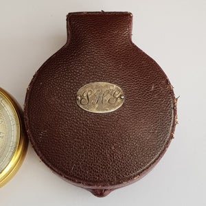 Rare Ormolu Cased Pocket Barometer Nagretti & Zambra 18051 In Original Box London Antique Circa 1890