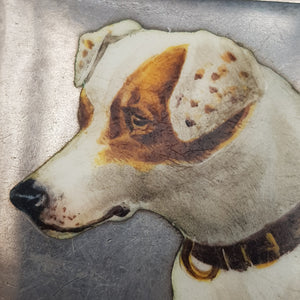 Rare Sterling Silver Hand Painted Enamel Jack Russell Dog Fob Vesta Match Case Birmingham Circa 1887
