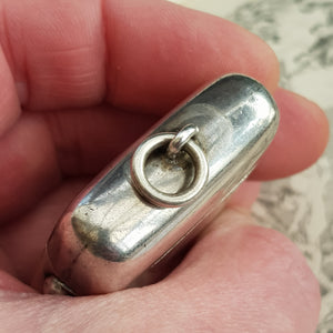 Rare Sterling Silver Hand Painted Enamel Jack Russell Dog Fob Vesta Match Case Birmingham Circa 1887