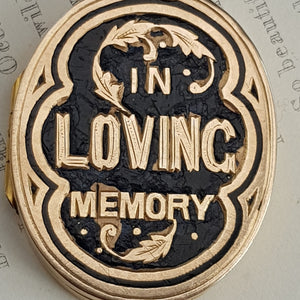 15k Gold Enamel In Loving Memory Memento Mori Locket Antique Victorian Birmingham Circa 1892