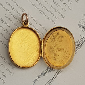15k Gold Enamel In Loving Memory Memento Mori Locket Antique Victorian Birmingham Circa 1892