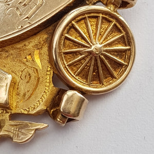 Rare 9k Gold Cycling Club Medal Hounslow Wheelers Antique Edwardian London circa 1905