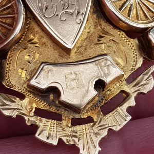 Rare 9k Gold Cycling Club Medal Hounslow Wheelers Antique Edwardian London circa 1905