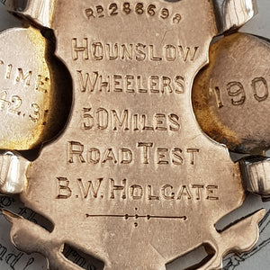 Rare 9k Gold Cycling Club Medal Hounslow Wheelers Antique Edwardian London circa 1905