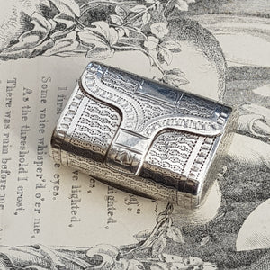 Rare Sterling Silver Novelty Purse Bag Shaped Vinaigrette Antique Georgian Birmingham Circa 1816