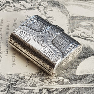 Rare Sterling Silver Novelty Purse Bag Shaped Vinaigrette Antique Georgian Birmingham Circa 1816