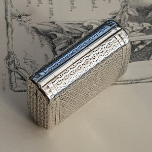 Rare Sterling Silver Novelty Purse Bag Shaped Vinaigrette Antique Georgian Birmingham Circa 1816
