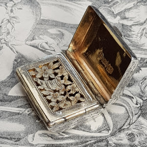 Rare Sterling Silver Novelty Purse Bag Shaped Vinaigrette Antique Georgian Birmingham Circa 1816