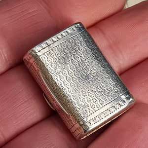 Rare Sterling Silver Novelty Purse Bag Shaped Vinaigrette Antique Georgian Birmingham Circa 1816