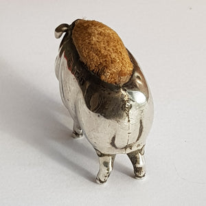 Rare Sterling Silver Novelty Pig Shaped Pin Cushion Antique Edwardian Birmingham Circa 1908