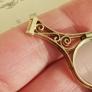 Superb Pair Of 9k Gold Art Nouveau Pattern Folding Lorgnettes Antique London Import circa 1910