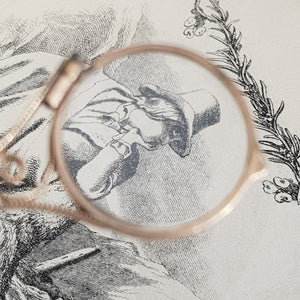 Superb Pair Of 9k Gold Art Nouveau Pattern Folding Lorgnettes Antique London Import circa 1910