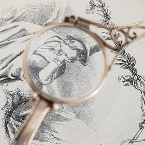 Superb Pair Of 9k Gold Art Nouveau Pattern Folding Lorgnettes Antique London Import circa 1910