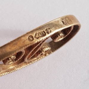 Superb Pair Of 9k Gold Art Nouveau Pattern Folding Lorgnettes Antique London Import circa 1910