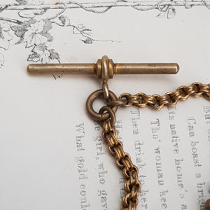 Ornate Rolled Gold Ladies Albertine Chain With Tassel Fob Antique Victorian circa 1880's