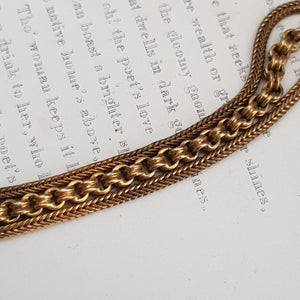 Ornate Rolled Gold Ladies Albertine Chain With Tassel Fob Antique Victorian circa 1880's