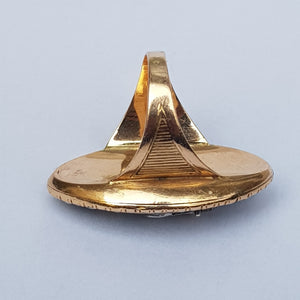 15k Gold Enamel Seed Pearl And Old Cut Diamond Large Setting Mourning Ring Size UK N 1/2 Antique Georgian Circa 1820