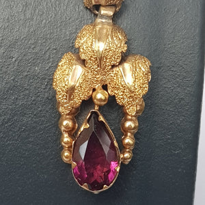 14k Gold Almandine Garnet Bacchanalian Theme Pair Of Earrings Antique Victorian Circa 1880