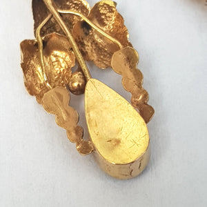 14k Gold Almandine Garnet Bacchanalian Theme Pair Of Earrings Antique Victorian Circa 1880