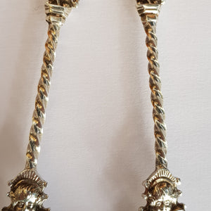 Sterling Silver Pair Cherub Stem And Apostle Finial Spoons Antique Edwardian London Circa 1902