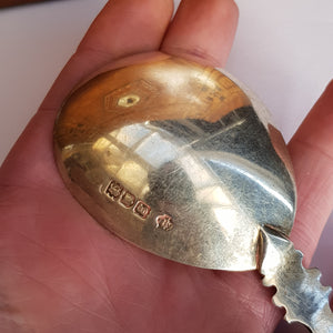 Sterling Silver Pair Cherub Stem And Apostle Finial Spoons Antique Edwardian London Circa 1902