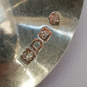 Sterling Silver Pair Cherub Stem And Apostle Finial Spoons Antique Edwardian London Circa 1902