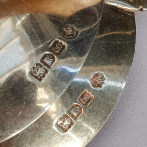 Sterling Silver Pair Cherub Stem And Apostle Finial Spoons Antique Edwardian London Circa 1902