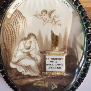 Gold Cased Hand Painted Pictorial Memento Mori Locket Antique Georgian Circa 1770