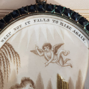 Gold Cased Hand Painted Pictorial Memento Mori Locket Antique Georgian Circa 1770