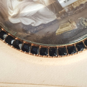 Gold Cased Hand Painted Pictorial Memento Mori Locket Antique Georgian Circa 1770