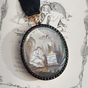 Gold Cased Hand Painted Pictorial Memento Mori Locket Antique Georgian Circa 1770