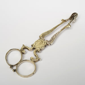 Sterling Silver Pair Of Foliate Chased Sugar Nips Antique Georgian London Circa 1755