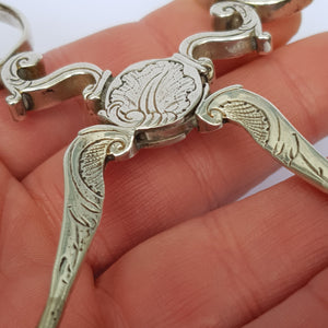 Sterling Silver Pair Of Foliate Chased Sugar Nips Antique Georgian London Circa 1755