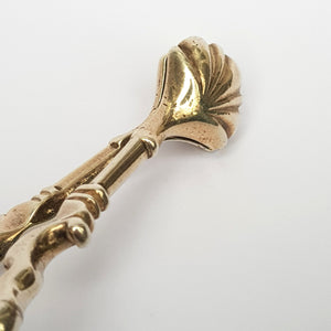 Sterling Silver Pair Of Crested Sugar Nips With Shelled Bowls Antique Georgian Circa 1760's