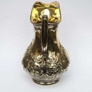 Sterling Silver Floral Repousse Decorated Creamer Jug Antique Victorian London Circa 1851
