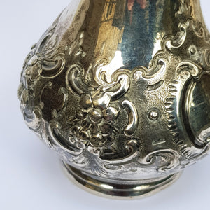 Sterling Silver Floral Repousse Decorated Creamer Jug Antique Victorian London Circa 1851