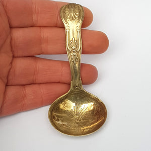 Sterling Silver Kings Pattern tea Caddy Spoon Antique London Circa 1861