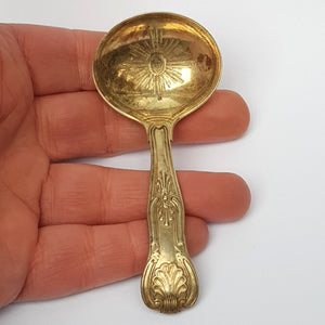 Sterling Silver Kings Pattern tea Caddy Spoon Antique London Circa 1861