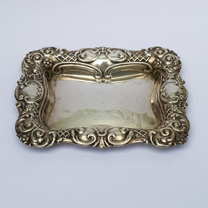 Sterling Silver Repousse Worked Pin Dish Trinket Dish Antique Victorian Chester Circa 1900