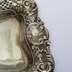 Sterling Silver Repousse Worked Pin Dish Trinket Dish Antique Victorian Chester Circa 1900