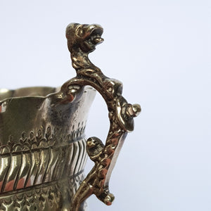 Sterling Silver Ornate Repousse Worked Creamer Jug Antique Victorian London Circa 1890
