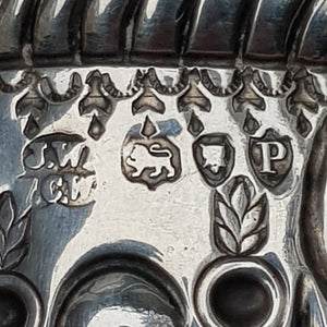 Sterling Silver Ornate Repousse Worked Creamer Jug Antique Victorian London Circa 1890